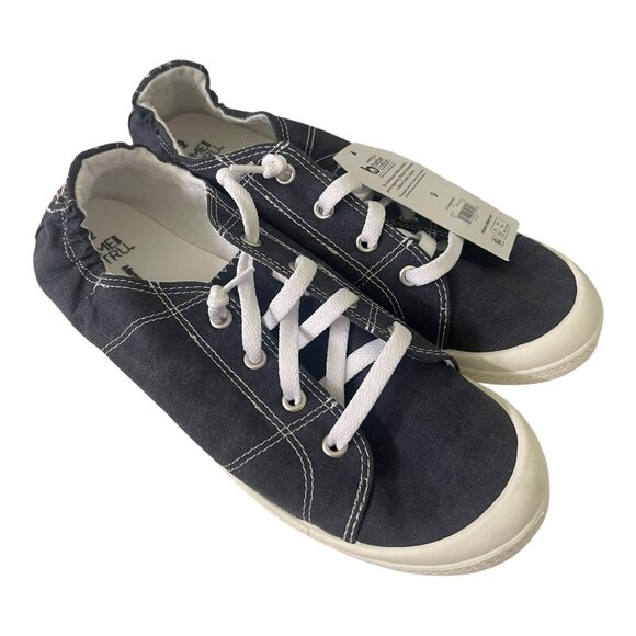 MEDIUM WIDTH BLUE Time and Tru Women's Scrunch Back Slip-On Sneaker SZ various - Picture 3 of 8